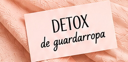 Tela rosa con la tarjeta Detox de guardarropa